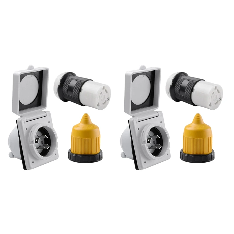 6Pcs 125V Rv Power Twist Lock Plug Inlet 30Amp Female Locking Connector With Cover Rv Power Socket Waterproof Cover Set
6Pcs 125V Rv Power Twist Lock Plug Inlet 30Amp Female Locking Connector With Cover Rv Power Socket Waterproof Cover Set