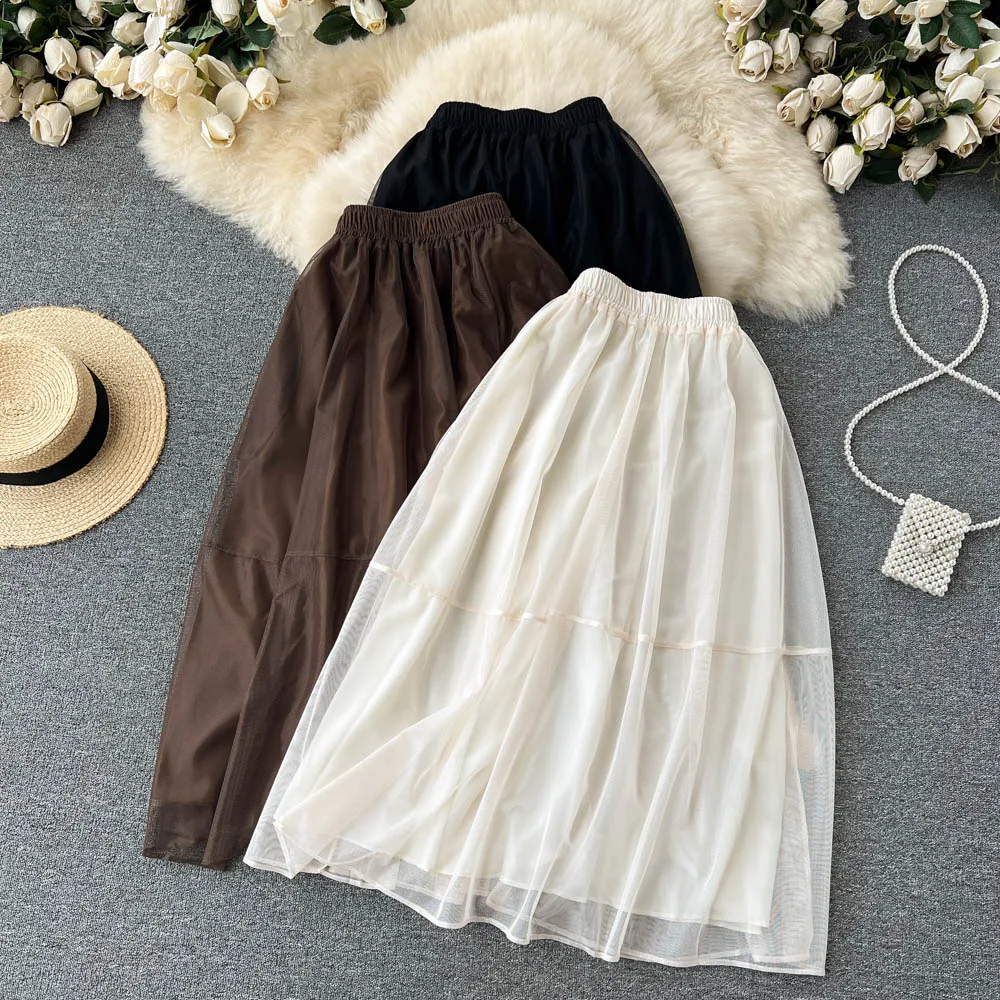 French Chic Glossy Tulle Skirt Gauze Long Tutu Skirts Pleated Jupe Woman Elastic High Waist Women Summer Jurk Dropshipping
French Chic Glossy Tulle Skirt Gauze Long Tutu Skirts Pleated Jupe Woman Elastic High Waist Women Summer Jurk Dropshipping