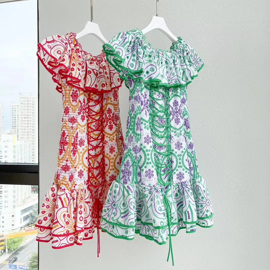 High Quality 2023 Summer Women Fashion Runway Top Holiday Mini Flowers Embroidery Dress Short Sleeves Hot Cotton Sexy Dresses
High Quality 2023 Summer Women Fashion Runway Top Holiday Mini Flowers Embroidery Dress Short Sleeves Hot Cotton Sexy Dresses