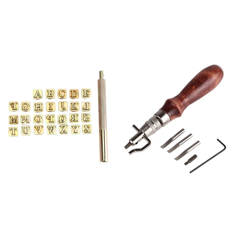 26Pcs Steel Alphabet Stamps Punch Set With 7 In 1 Adjustable Stitching Groover And Creasing Edge Beveler
26Pcs Steel Alphabet Stamps Punch Set With 7 In 1 Adjustable Stitching Groover And Creasing Edge Beveler