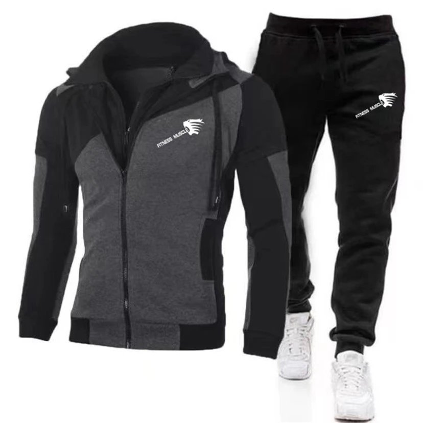 Fitness Muscle Men's Zipper Hoodies Male Sweatshirt+Sweatpants Suit 2Pcs Warm Tracksuit Sets 2023 Men's Luxury Hoodies Outwear
Fitness Muscle Men's Zipper Hoodies Male Sweatshirt+Sweatpants Suit 2Pcs Warm Tracksuit Sets 2023 Men's Luxury Hoodies Outwear
