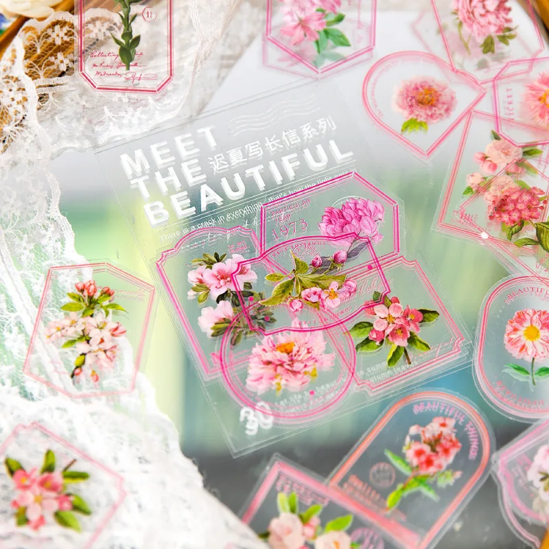 30Pcs PET Transparent Flowers Stickers Pack DIY Diary Junk Journal Decoration Frame Label Sticker Album Scrapbooking Stationery
30Pcs PET Transparent Flowers Stickers Pack DIY Diary Junk Journal Decoration Frame Label Sticker Album Scrapbooking Stationery