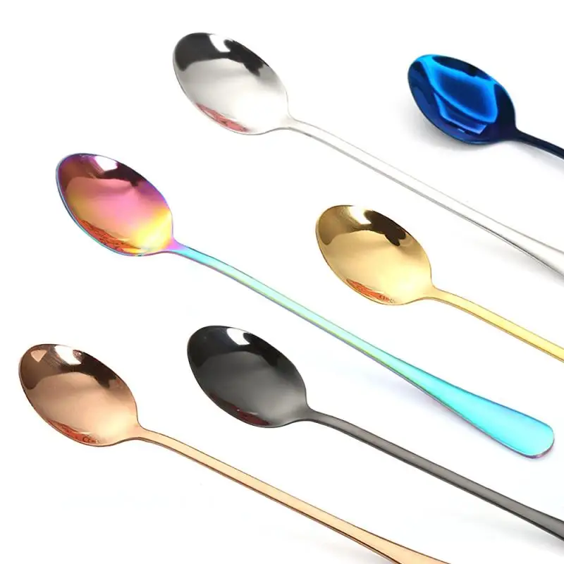 New Vacuum Plating Stainless Steel Coffee Spoon Long Handle Tea Spoons Kitchen Hot Drinking Flatware
New Vacuum Plating Stainless Steel Coffee Spoon Long Handle Tea Spoons Kitchen Hot Drinking Flatware