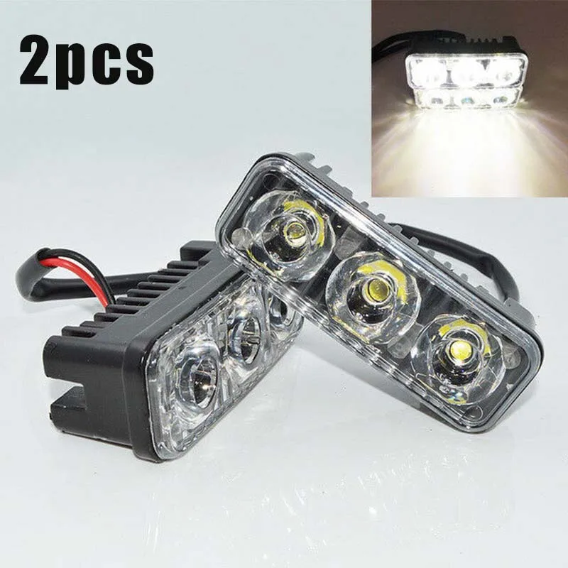 2pcs Universal 3LED Super White High Power Car DRL Daytime Running Light Fog Lamp For SUV Accessories 12V 9W 6000K~7000K
2pcs Universal 3LED Super White High Power Car DRL Daytime Running Light Fog Lamp For SUV Accessories 12V 9W 6000K~7000K