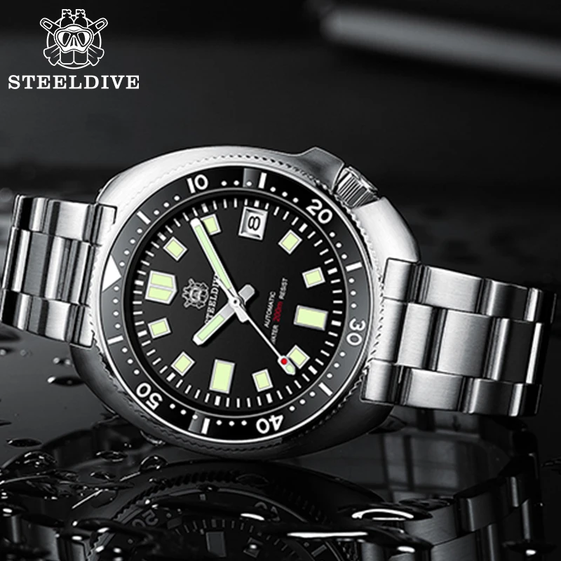 STEELDIVE Abalone Men's Watch NH35 Automatic Mechanical Wristwatches Sapphire crystal Black Dial 200m Waterproof Diver SD1970
STEELDIVE Abalone Men's Watch NH35 Automatic Mechanical Wristwatches Sapphire crystal Black Dial 200m Waterproof Diver SD1970