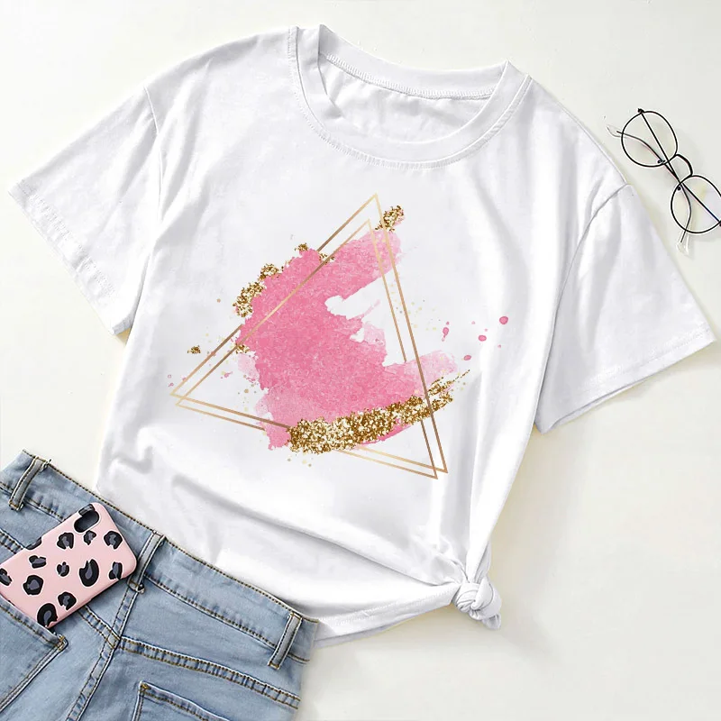 Women Tops Graphic Basic Tshirt Korean Fashion Cartoon Summer Geometric Print Short Sleeve Female Clothes Casual Tees T-Shirts
Women Tops Graphic Basic Tshirt Korean Fashion Cartoon Summer Geometric Print Short Sleeve Female Clothes Casual Tees T-Shirts