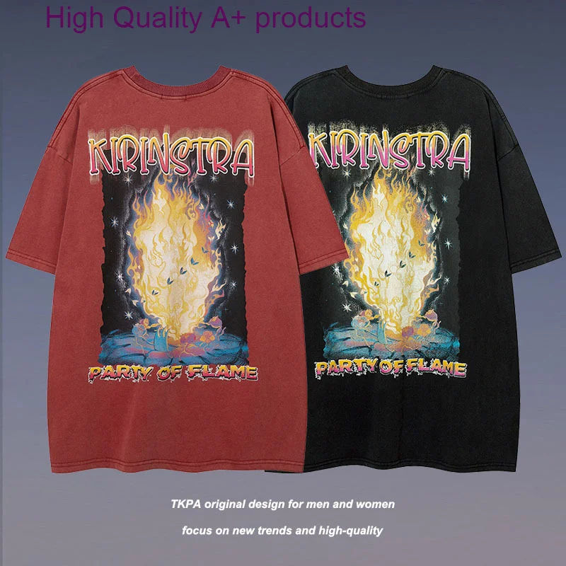Hip-hop Fashion Brand Flame Graffiti Print Vintage Short-sleeved T-shirt for Men and Women Over-size Half-sleeved
Hip-hop Fashion Brand Flame Graffiti Print Vintage Short-sleeved T-shirt for Men and Women Over-size Half-sleeved