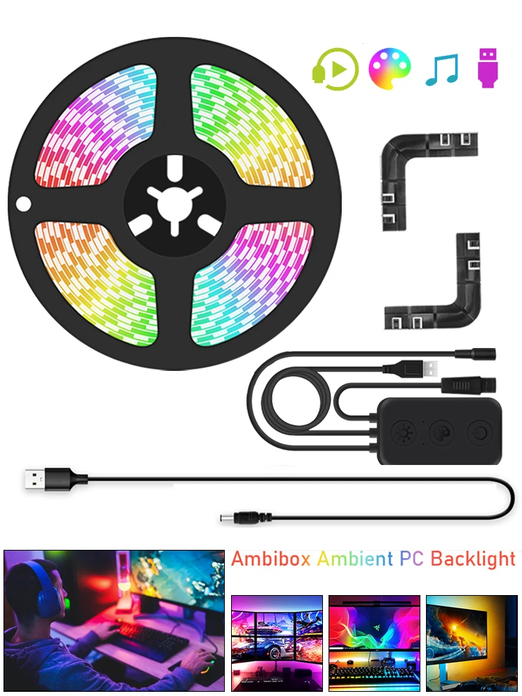 Smart LED Strip Lights PC Monitor Screen Ambient Backlight Color Changing Music Sync RGB LED Strip Light For Desktop Computer
Smart LED Strip Lights PC Monitor Screen Ambient Backlight Color Changing Music Sync RGB LED Strip Light For Desktop Computer