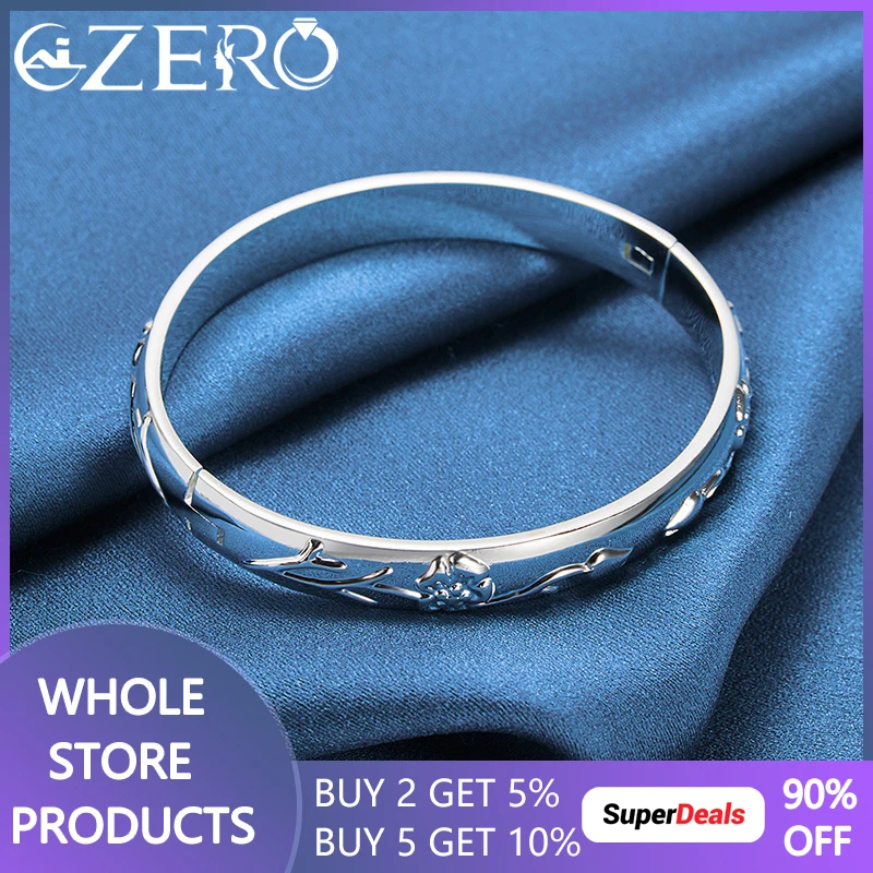 Hot New 925 Sterling Silver Flower Rose Bangle Bracelet For Women Lady Wedding Engagement Party Fashion Charm Jewelry Gift
Hot New 925 Sterling Silver Flower Rose Bangle Bracelet For Women Lady Wedding Engagement Party Fashion Charm Jewelry Gift