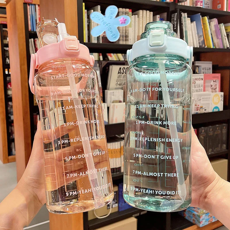 2 Liter Water Bottle With Straw Kawaii Cute Drinking Sports Bottles With Time Marker For Girls Water Jug Drinkware Outdoor Cup
2 Liter Water Bottle With Straw Kawaii Cute Drinking Sports Bottles With Time Marker For Girls Water Jug Drinkware Outdoor Cup