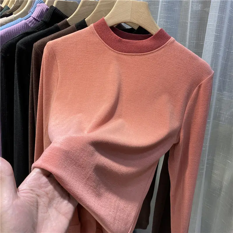2021 Winter T Shirt Women Elasticity Oversized T-Shirt Woman Clothes Female Tops Long sleeve Women's tube top knit Canale
2021 Winter T Shirt Women Elasticity Oversized T-Shirt Woman Clothes Female Tops Long sleeve Women's tube top knit Canale