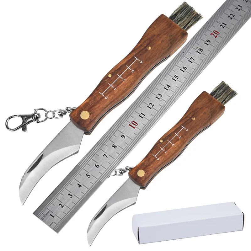 Outdoor Camping BBQ Mushroom Knife With Brush Portable Keychain Sharp Hunting Survival Multifunctional Folding Knife Brushes
Outdoor Camping BBQ Mushroom Knife With Brush Portable Keychain Sharp Hunting Survival Multifunctional Folding Knife Brushes