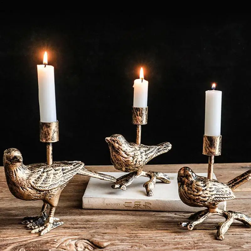Iron Art Bird Candle Holder Nordic Retro Romantic Dinner Table Decor Vintage Candlestick Ornaments For Wedding Centerpiece Decor
Iron Art Bird Candle Holder Nordic Retro Romantic Dinner Table Decor Vintage Candlestick Ornaments For Wedding Centerpiece Decor