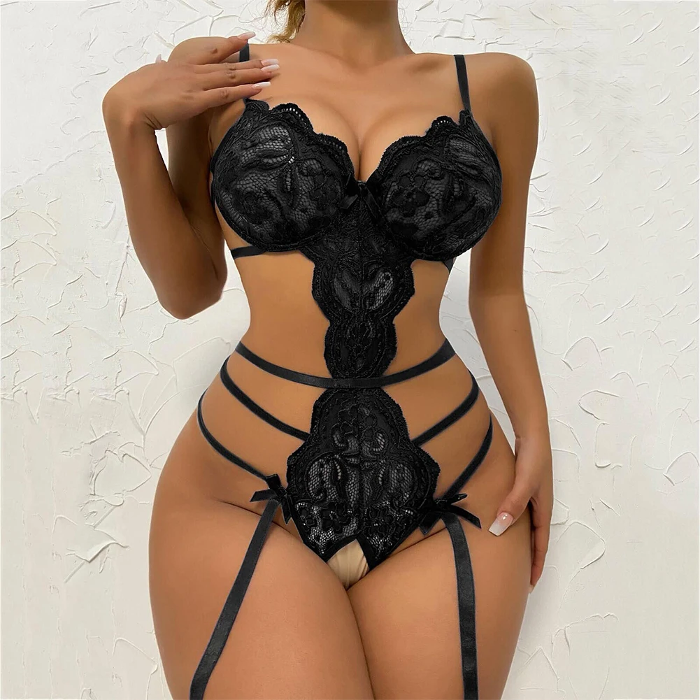 Womens Bodysuit Women Hollow Sleepwear Lace Sexy Sheer Hollow Strap Lingerie Crotchlesss Underwear Nightwear Erotic Costume
Womens Bodysuit Women Hollow Sleepwear Lace Sexy Sheer Hollow Strap Lingerie Crotchlesss Underwear Nightwear Erotic Costume