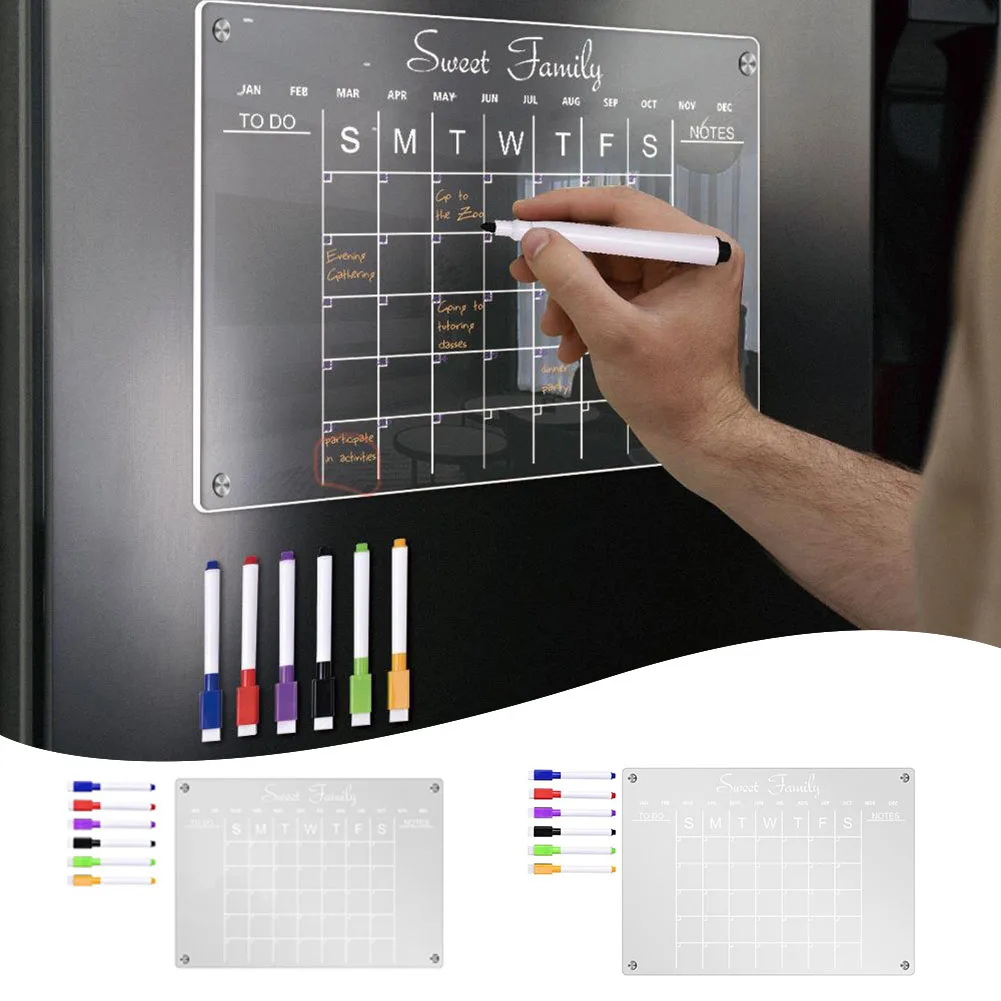 Fridge Magnet Calendar Board Refrigerator Calendar Sticker Reusable Transparent Acrylic Magnetic Schedule Board To Do List
Fridge Magnet Calendar Board Refrigerator Calendar Sticker Reusable Transparent Acrylic Magnetic Schedule Board To Do List