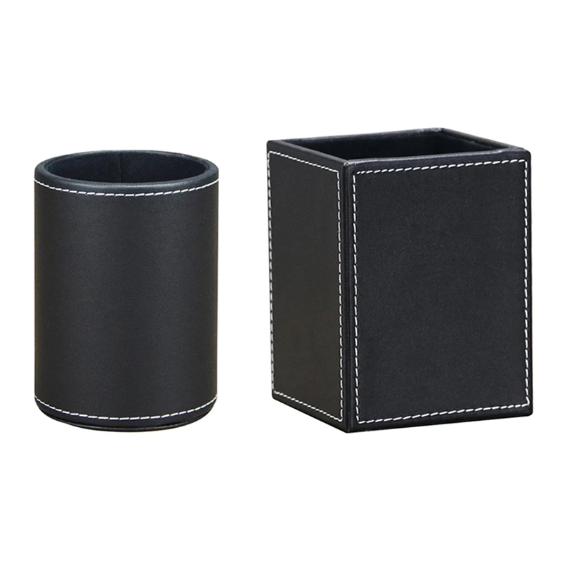 2Pack PU Leather Pens Pencils Holder Cup Desktop Stationery Organizer Case Office Parts Accessories Container Box Black
2Pack PU Leather Pens Pencils Holder Cup Desktop Stationery Organizer Case Office Parts Accessories Container Box Black