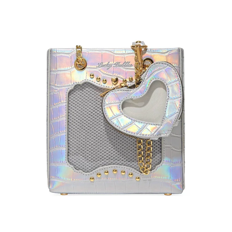 Silver Laser Ita Bag Women Crocodile Pattern Pu Leather Lolita Cute Shoulder Bag Teenager Girl Jk Transparent Small Handbag
Silver Laser Ita Bag Women Crocodile Pattern Pu Leather Lolita Cute Shoulder Bag Teenager Girl Jk Transparent Small Handbag
