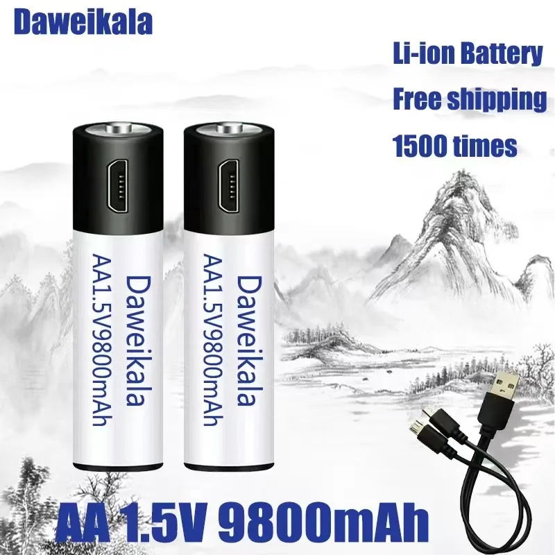 Литий-ионная аккумуляторная батарея высокой емкости 1,5 в AA 9800 мАч USB для дистанционной мыши, небольшого вентилятора, электрическая игрушка, аккумулятор + кабель
Литий-ионная аккумуляторная батарея высокой емкости 1,5 в AA 9800 мАч USB для дистанционной мыши, небольшого вентилятора, электрическая игрушка, аккумулятор + кабель