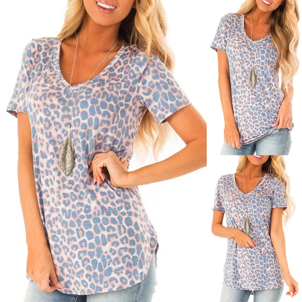 Fashion Womens Ladies Short Sleeve Leopard Print Tee Casual Blouse Top Mocked Neck Nylon Long Sleeve Top
Fashion Womens Ladies Short Sleeve Leopard Print Tee Casual Blouse Top Mocked Neck Nylon Long Sleeve Top