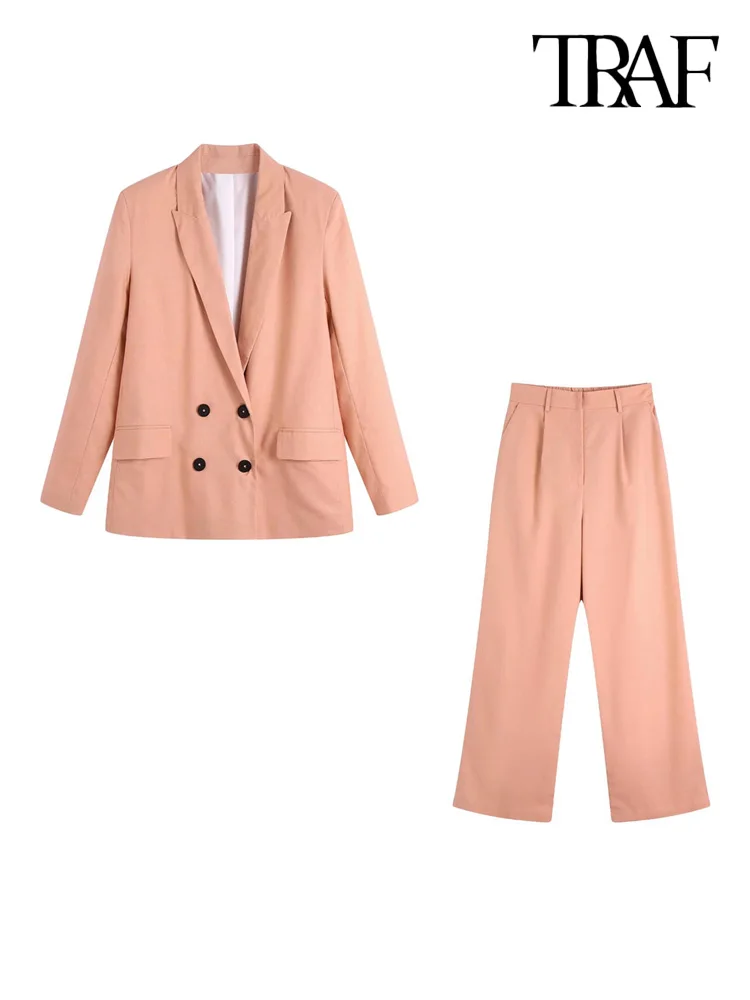 TRAF Women Fashion Front Buttons Linen Blazer Coat And High Elastic Waist Zipper Fly Straight Pants Female Suits Mujer
TRAF Women Fashion Front Buttons Linen Blazer Coat And High Elastic Waist Zipper Fly Straight Pants Female Suits Mujer
