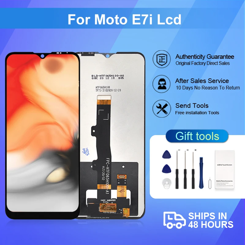 

ЖК-дисплей 6,51 дюйма для Moto E7I, сенсорный экран, дигитайзер в сборе, замена для Motorola E7I, дисплей с инструментами, бесплатная доставка