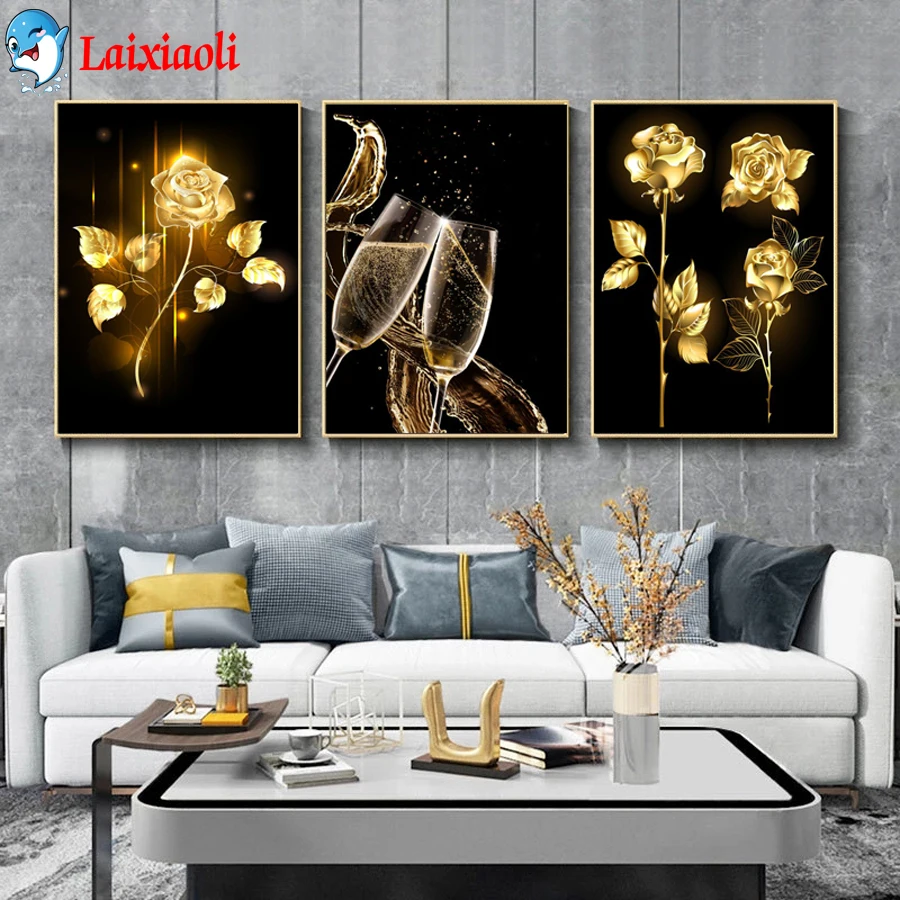 Nordic Black Gold Flower Red Wine Glass Living Room Restaurant full drill diamond Painting cross stitch Hotel Decoration Home
Nordic Black Gold Flower Red Wine Glass Living Room Restaurant full drill diamond Painting cross stitch Hotel Decoration Home