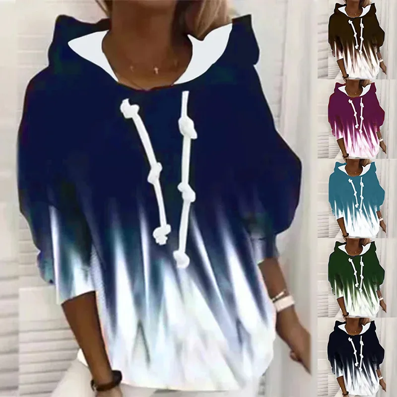 Autumn and winter 2022 new loose casual tie dye hooded pullover round neck women's sweater
Autumn and winter 2022 new loose casual tie dye hooded pullover round neck women's sweater