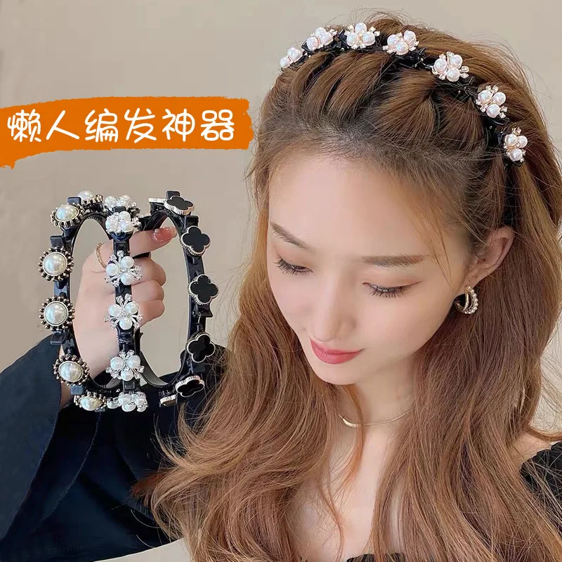 Fashion Rhinestone Flower Pearl Clip Headband Girl Wash Face Pressure Hair Headband Broken Hair Artifact Hairpin Headwear
Fashion Rhinestone Flower Pearl Clip Headband Girl Wash Face Pressure Hair Headband Broken Hair Artifact Hairpin Headwear