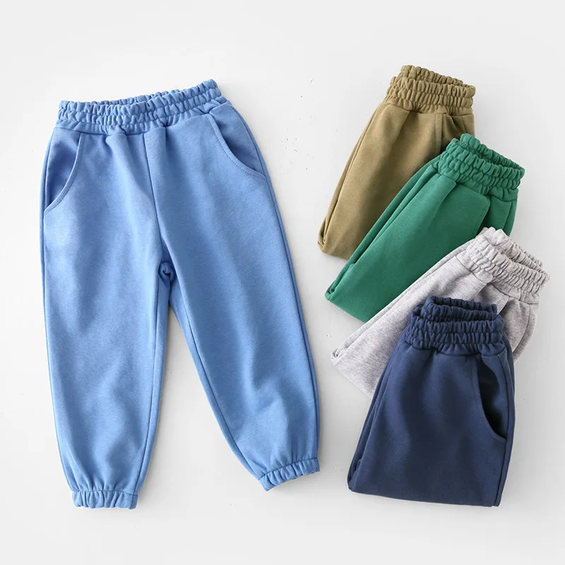 

New Retail Sale Cotton Pants For 2-10 Years Old Solid Boys Girls Casual Sport Pants Jogging Enfant Garcon Kids Children Trousers