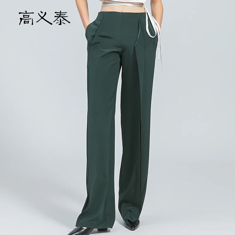 High End Silk Office Lady Trousers Casual Streamer Green Spring Women Pants High Street Straight Business Woman Bottoms KY022
High End Silk Office Lady Trousers Casual Streamer Green Spring Women Pants High Street Straight Business Woman Bottoms KY022