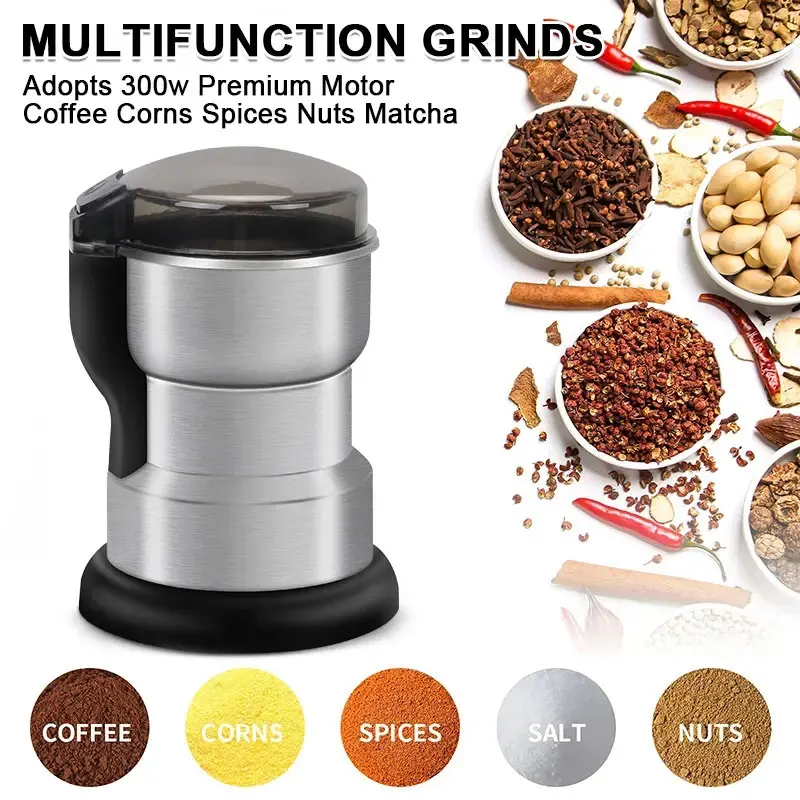 100 gr Coffee Grinder 300/400W Electric Grinding Portable Blender Bean Stainless Steel Grain Spice Mill For Pepper
100 gr Coffee Grinder 300/400W Electric Grinding Portable Blender Bean Stainless Steel Grain Spice Mill For Pepper