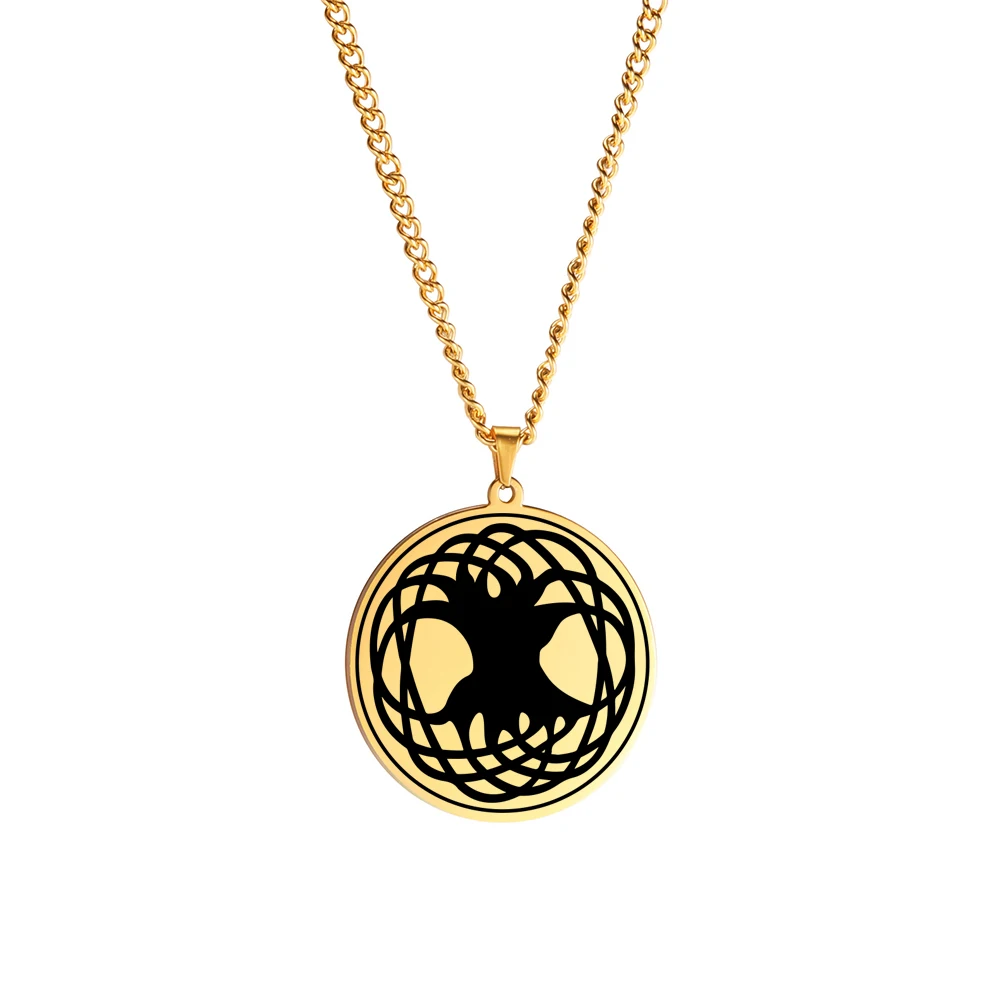Black Color Gold Color Steel Color 35x38mm Tree Of Life Stainless Steel Round Disc Pendant Necklace With 60cm Link Chain
Black Color Gold Color Steel Color 35x38mm Tree Of Life Stainless Steel Round Disc Pendant Necklace With 60cm Link Chain