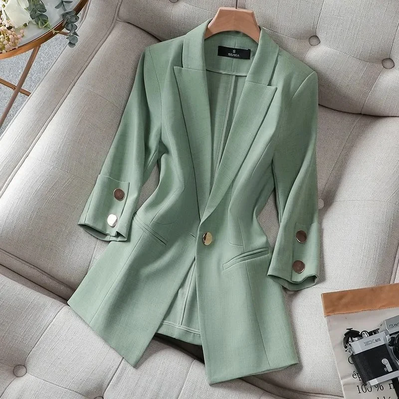 2022 New Summer Women Blazer Casual Slim Blazers Jackets Work Coat Outerwear Fashion Female Jacket Office Lady Suit Coat
2022 New Summer Women Blazer Casual Slim Blazers Jackets Work Coat Outerwear Fashion Female Jacket Office Lady Suit Coat