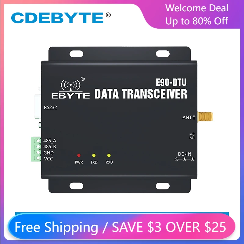 CDEBYTE E90-DTU(2G4L27) New LoRa Wireless digital radio 2.4GHz 27dbm 500mW RS232/RS485 LBT FEC 7km LoRa Communication module
CDEBYTE E90-DTU(2G4L27) New LoRa Wireless digital radio 2.4GHz 27dbm 500mW RS232/RS485 LBT FEC 7km LoRa Communication module