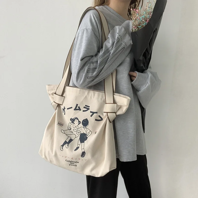 Student Book Bags Large Capacity Women Shopping Bag Female Canvas Cloth Bag Casual Handbag Reusable Foldable Eco Grocery Totes
Student Book Bags Large Capacity Women Shopping Bag Female Canvas Cloth Bag Casual Handbag Reusable Foldable Eco Grocery Totes