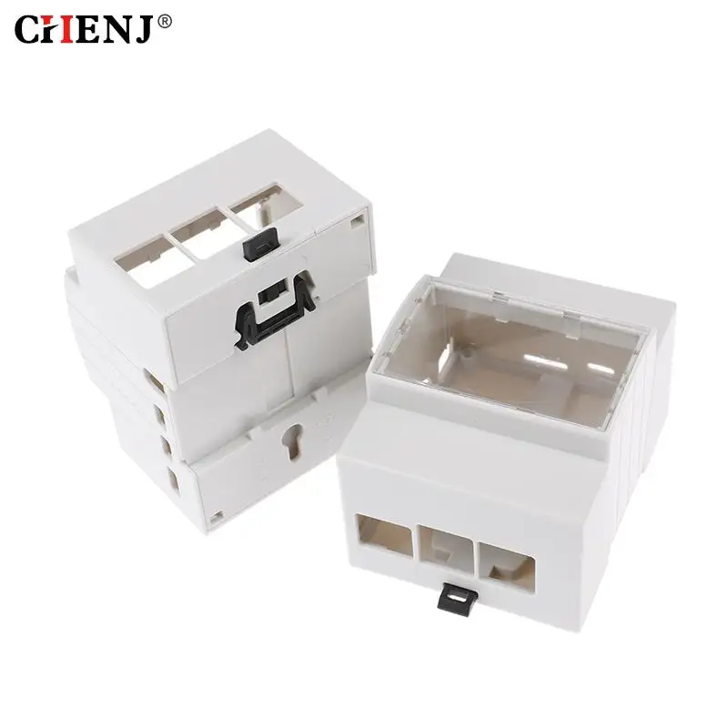 

1pc For Raspberry Pi 4 Model B ABS Case DIN Rail Mount Large Inner Space Shell Protection Enclosure For RPI 4B Pi4 Or Pi 3B+ 3B
