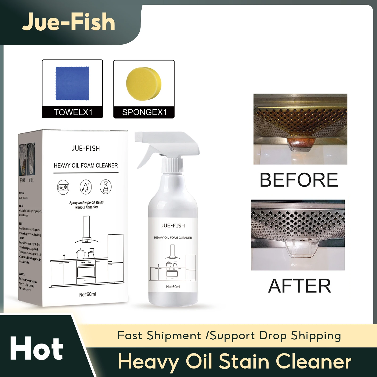 

Heavy Oil Stain Cleaner Powerful Foam Cleaner Range Hood Degreasing Cleaning Spray Multipurpose Kitchen Stove Cleaning Detergent