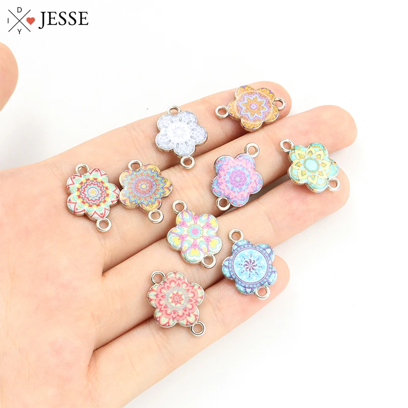 10pcs Enamel Fashion Mandala Art Charms Connectors Flower Mandala Pattern Pendant For Jewelry Making Bracelets Earrings Findings
10pcs Enamel Fashion Mandala Art Charms Connectors Flower Mandala Pattern Pendant For Jewelry Making Bracelets Earrings Findings
