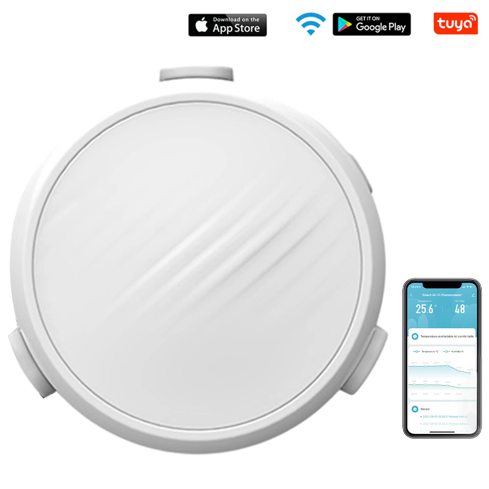 Tuya WiFi Temperature Humidity Sensor USB-C Power Home Smart Hygrometer Thermometer Support For Alexa Google Home Assistant
Tuya WiFi Temperature Humidity Sensor USB-C Power Home Smart Hygrometer Thermometer Support For Alexa Google Home Assistant