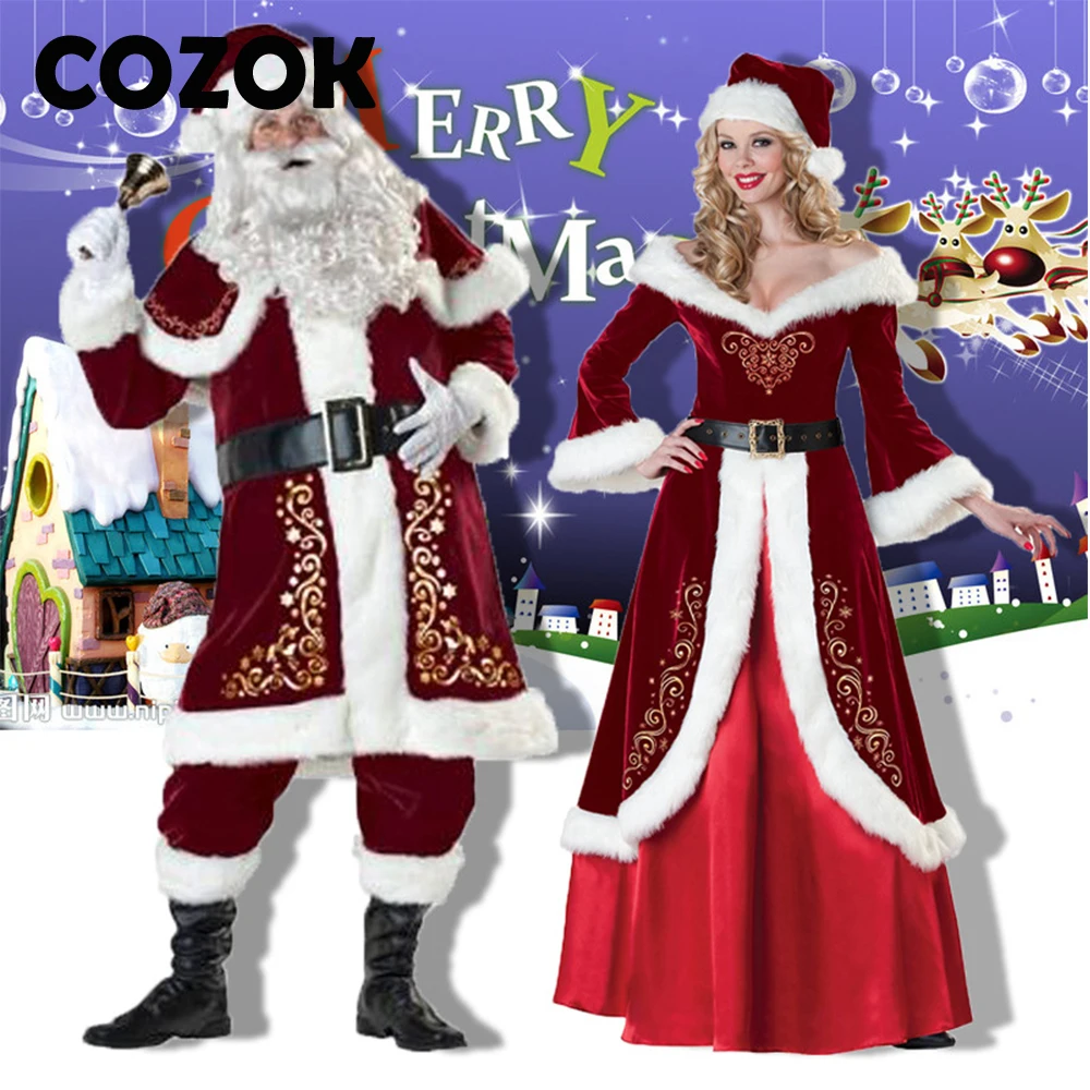 COZOK Women Christmas Costume with Hat Red Show Costume Santa Outfit Stage Set Man Cosplay Halloween Costume
COZOK Women Christmas Costume with Hat Red Show Costume Santa Outfit Stage Set Man Cosplay Halloween Costume