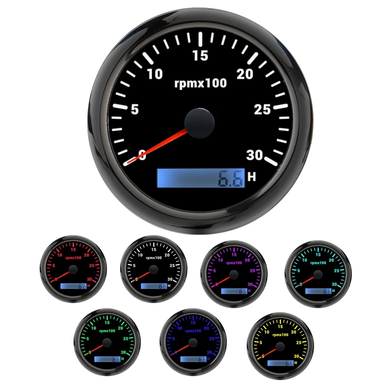 85MM Marine Tachometer 0-3000 RPMX Tachometer 7-Color Backlight Odometer Suitable For Marine Yacht Motorcycle
85MM Marine Tachometer 0-3000 RPMX Tachometer 7-Color Backlight Odometer Suitable For Marine Yacht Motorcycle
