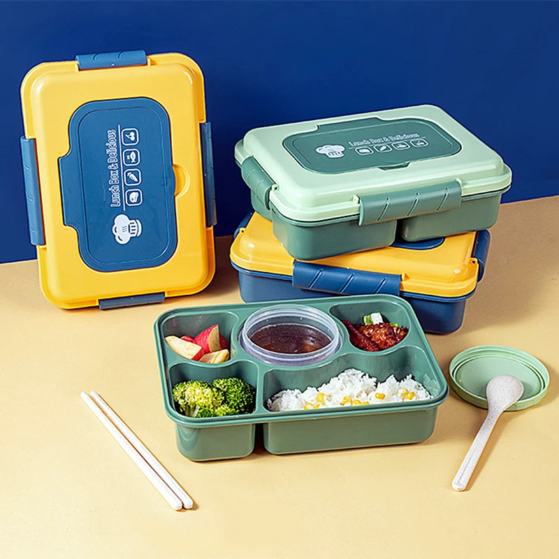 4/5 Grids Bento Lunch Box with Small Bowl Microwae Heating Food Leakproof Seal Container Storage for School Kids Office Worker
4/5 Grids Bento Lunch Box with Small Bowl Microwae Heating Food Leakproof Seal Container Storage for School Kids Office Worker