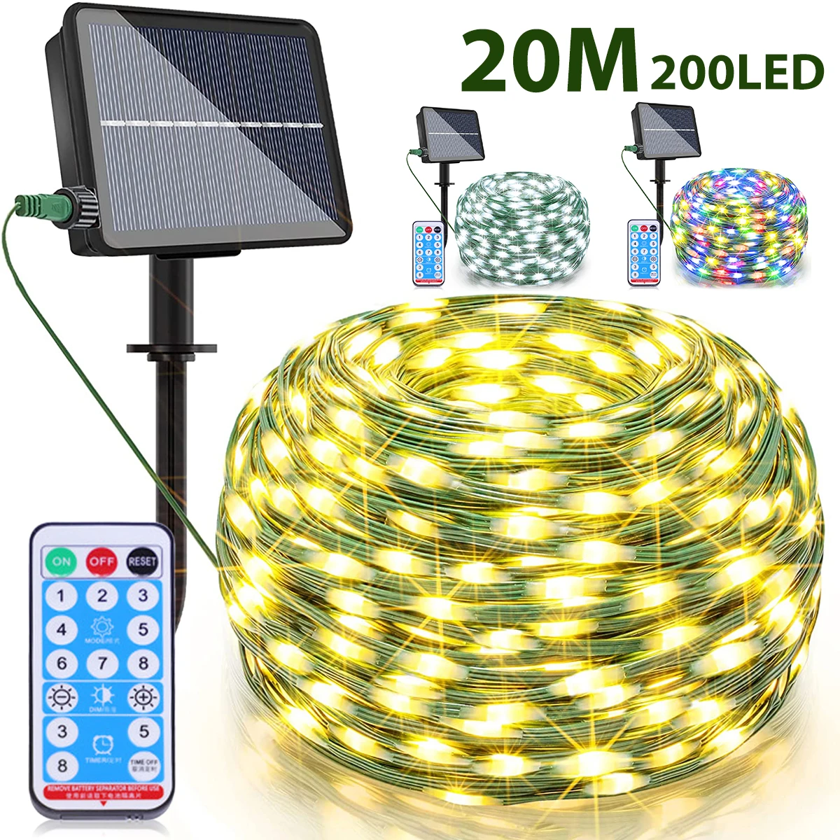NEW Solar Fairy String Light 66ft 200 LEDs Solar String Lights 24V Outdoor Waterproof Solar Rope Lights with Timer Solar Powered
NEW Solar Fairy String Light 66ft 200 LEDs Solar String Lights 24V Outdoor Waterproof Solar Rope Lights with Timer Solar Powered