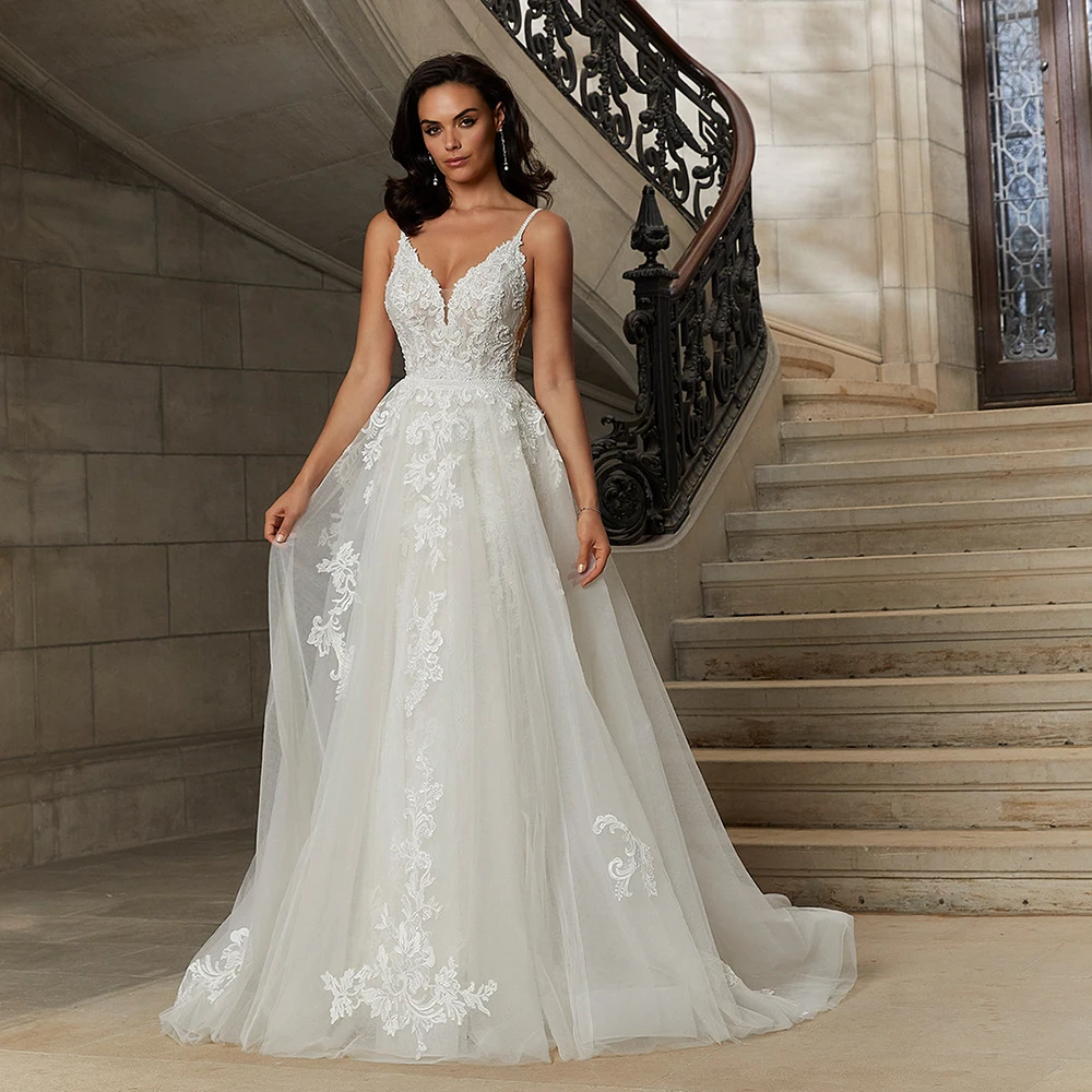 Exquisite Robe De Mariée V-Neck Zipper Back Spaghetti Strap Wedding Dress For Women Detachable Train Trumpet Vestidos De Noiva
Exquisite Robe De Mariée V-Neck Zipper Back Spaghetti Strap Wedding Dress For Women Detachable Train Trumpet Vestidos De Noiva
