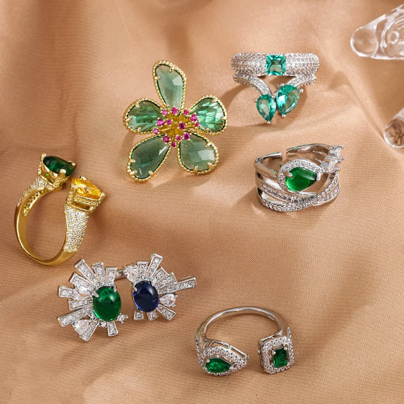 Luxury Female Geometric Water Drop Zirconia Open Ring Europe and The United States Exaggerated Fashion Style Party Women Jewelry
Luxury Female Geometric Water Drop Zirconia Open Ring Europe and The United States Exaggerated Fashion Style Party Women Jewelry