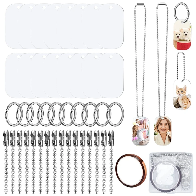 44Pcs Sublimation Stamping Blank Aluminum Dog Tags, with Chain Necklace Chain Key Rings Heat Tape for Pet ID, Pendant
44Pcs Sublimation Stamping Blank Aluminum Dog Tags, with Chain Necklace Chain Key Rings Heat Tape for Pet ID, Pendant