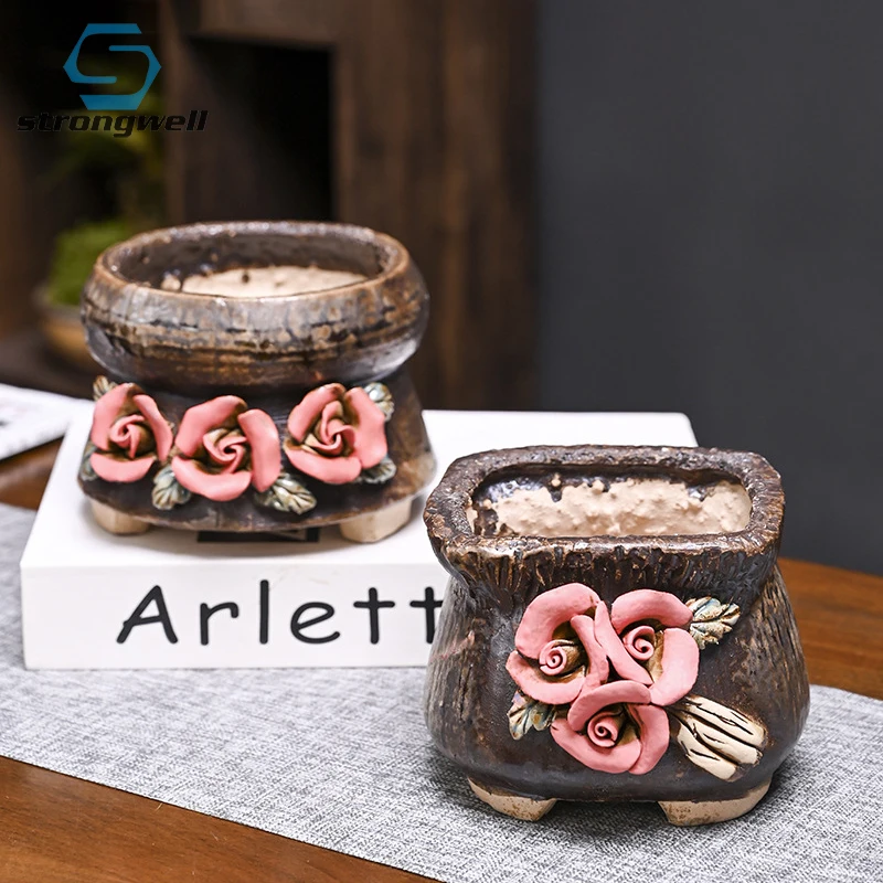 Strongwell Vintage Container Hand Pinch Floret Ceramic Flower Pot Handmade Green Plant Potted Home Desktop Decor Ornament
Strongwell Vintage Container Hand Pinch Floret Ceramic Flower Pot Handmade Green Plant Potted Home Desktop Decor Ornament