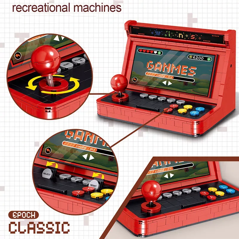 666pcs Simulation Retro Desktop Game Machine Model Micro Building Blocks City Classic Game Mini Bricks Assemble Toys for Kids
666pcs Simulation Retro Desktop Game Machine Model Micro Building Blocks City Classic Game Mini Bricks Assemble Toys for Kids