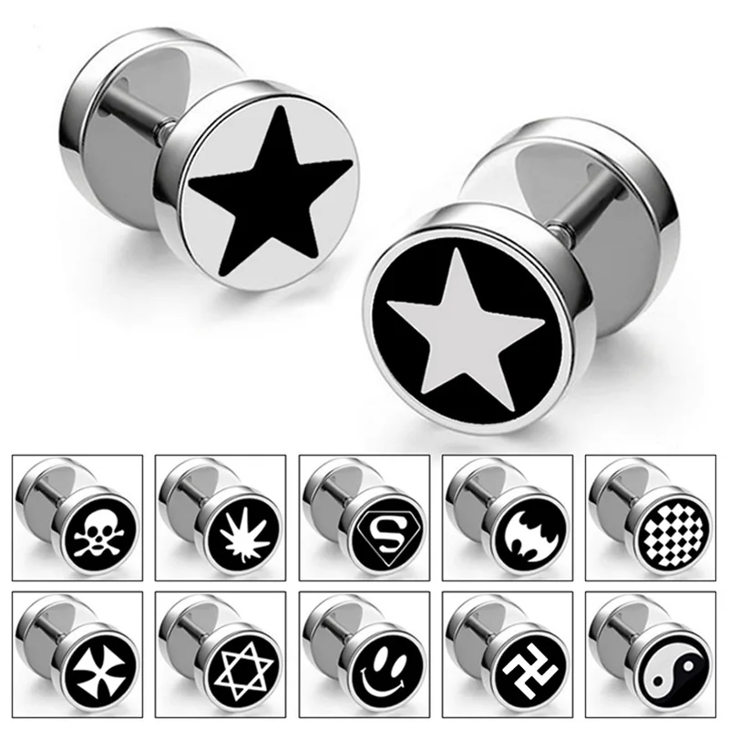 Not Easy to Allergic Titanium Steel Barbell Men and Women Earrings Fashion Dumbbell Earrings Black Street Hipster Earrings
Not Easy to Allergic Titanium Steel Barbell Men and Women Earrings Fashion Dumbbell Earrings Black Street Hipster Earrings