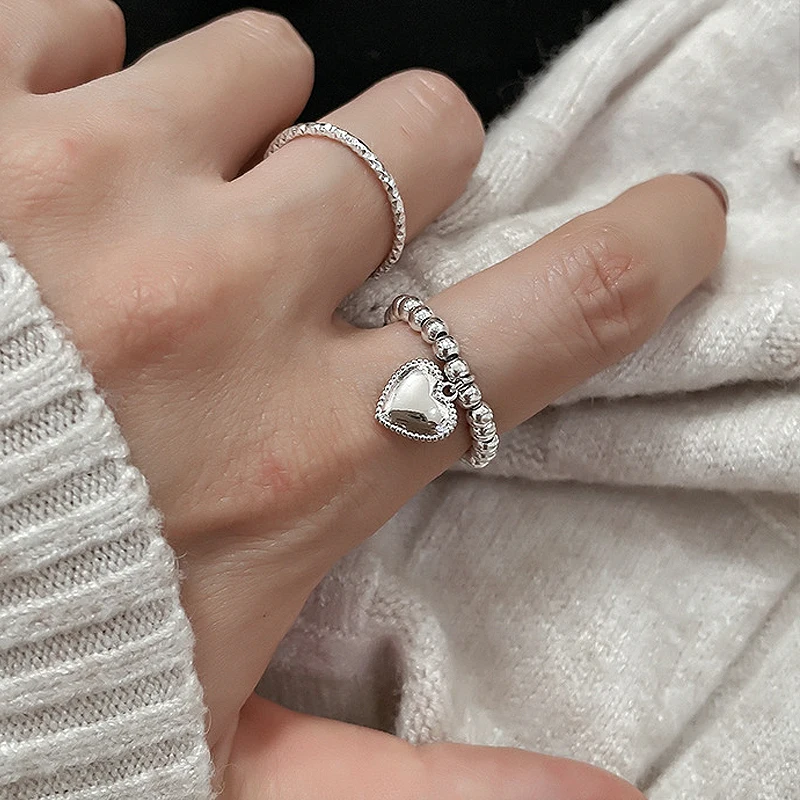 Trendy Heart Beads Rings For Women Girls Korean Fashion Adjustable Wedding Engagement Rings For Women Fashion Jewelry Gifts
Trendy Heart Beads Rings For Women Girls Korean Fashion Adjustable Wedding Engagement Rings For Women Fashion Jewelry Gifts